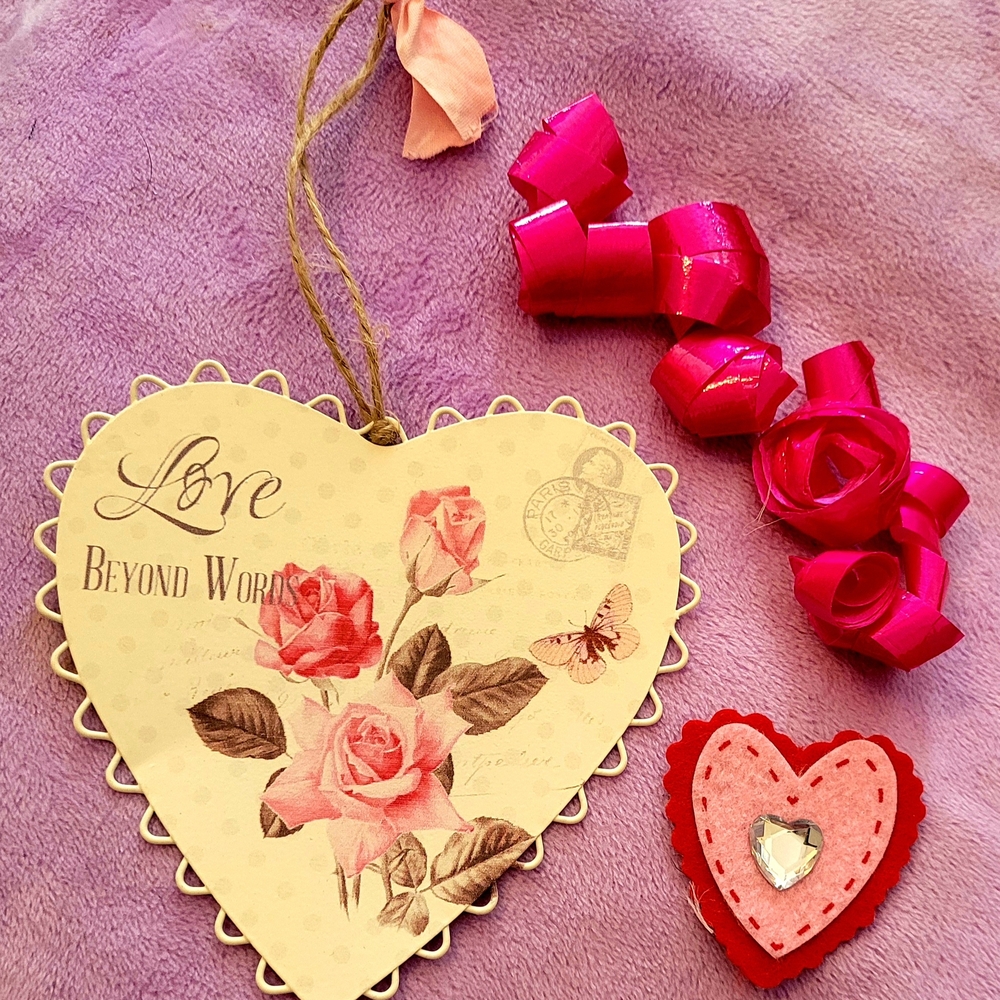 Heart-Shaped Love Decor with Pink Accents
